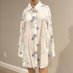 Blue Island Tropical Print Shirt